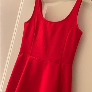 Vibrant Red Skater Dress